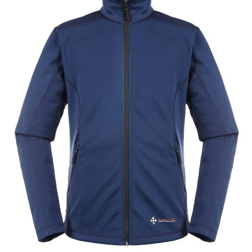 Softshell work jacket with full front zipper, high collar, and multiple pockets for outdoor and industrial uniforms. Customizable for workwear production in China.