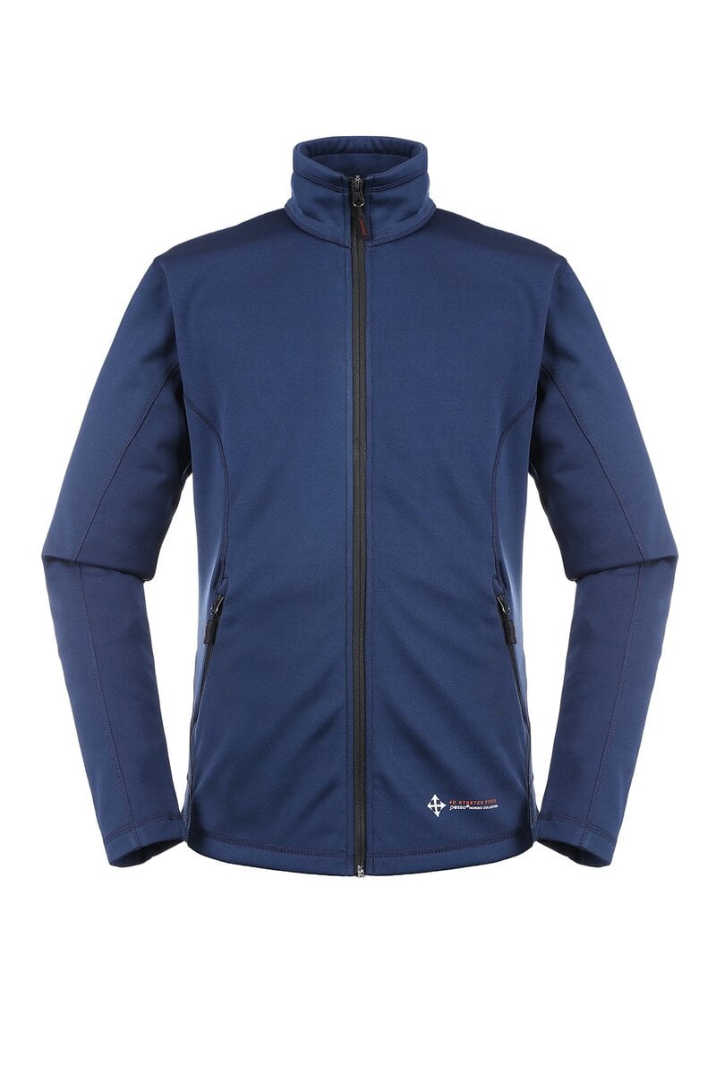 Softshell work jacket with full front zipper, high collar, and multiple pockets for outdoor and industrial uniforms. Customizable for workwear production in China.