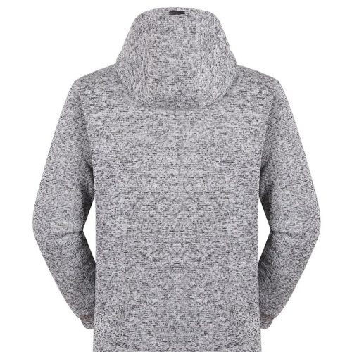 Soft grey knit hoodie with a textured pattern, ideal for custom uniforms and casual workwear, made by a leading China manufacturer.