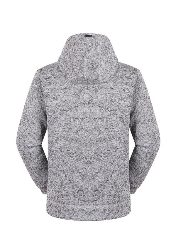 Soft grey knit hoodie with a textured pattern, ideal for custom uniforms and casual workwear, made by a leading China manufacturer.