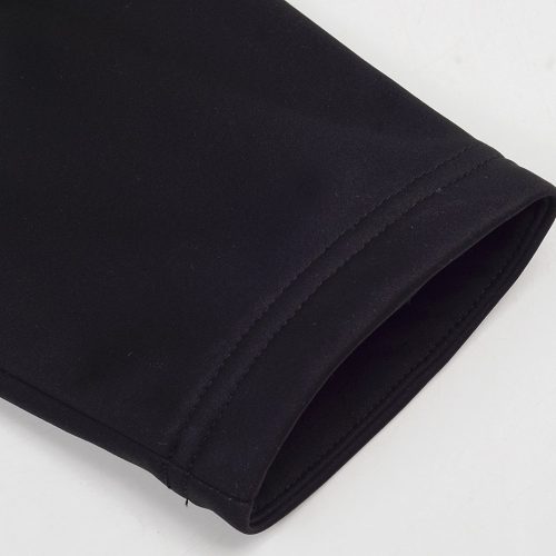 Black custom workwear fabric for uniforms and apparel manufacturing.