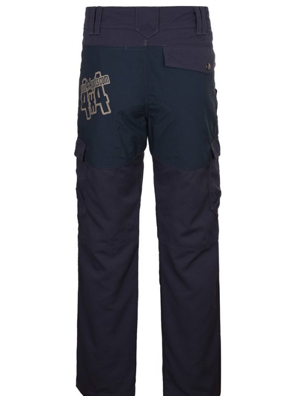 Durable navy work pants with reinforced knees, cargo pockets, and a comfortable fit for industrial, construction, or factory work environments. Custom-designed for safety and practicality.