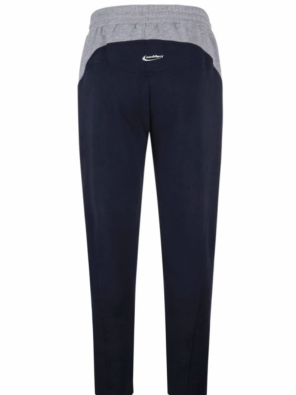Relaxed-fit navy and gray casual sweatpants with elastic waistband, suitable for sports, workouts, and leisure activities. Customizable workwear uniforms from China manufacturer Shaoshan.