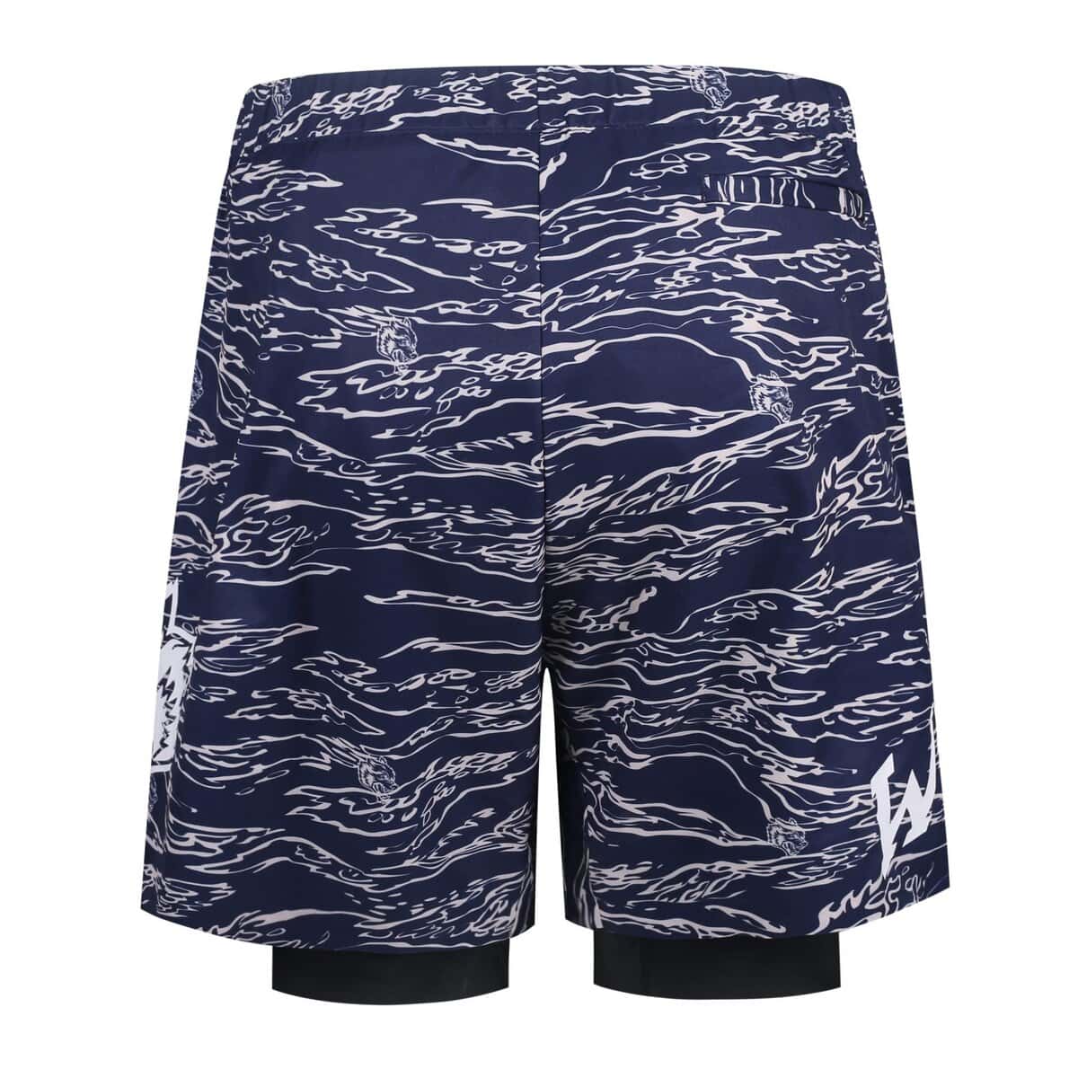 Sea wave patterned swim shorts with adjustable waistband and stylish design, perfect for beach or pool outings. Customizable clothing options available from a leading China manufacturer specializing in workwear.