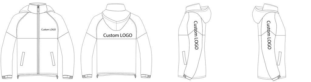 Custom workwear jacket with logo design for industrial and workwear uniforms, featuring a front zipper, hood option, and durable fabric for safety and comfort. Perfect for customized uniforms.