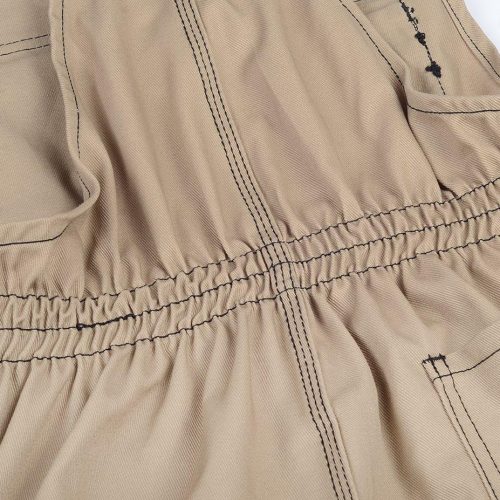 High-quality beige custom workwear with elastic waist and reinforced stitching, perfect for industrial and manufacturing environments. Durable fabric and professional design ensure comfort and longevity.