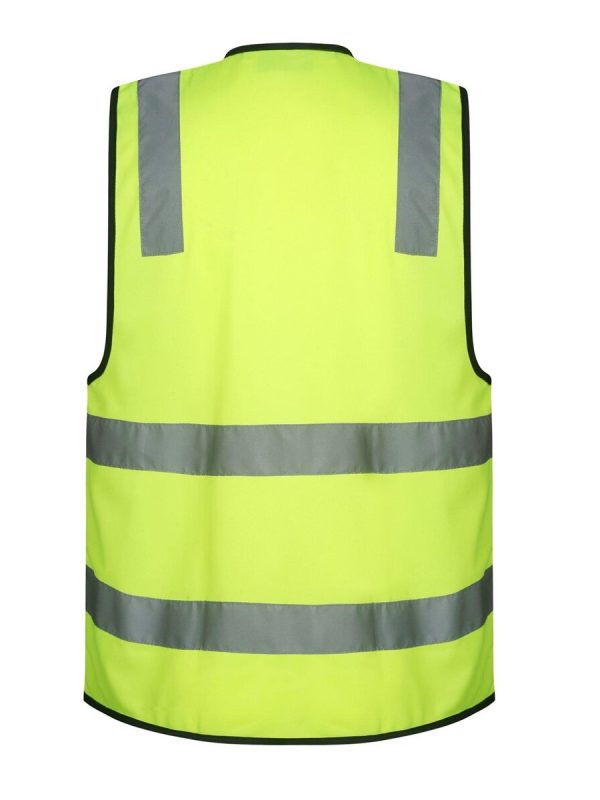 Chaleco de seguridad de alta visibilidad con bandas reflectantes para trabajadores de la construcción, seguridad y exteriores, que garantiza la seguridad y la visibilidad en condiciones de poca luz.