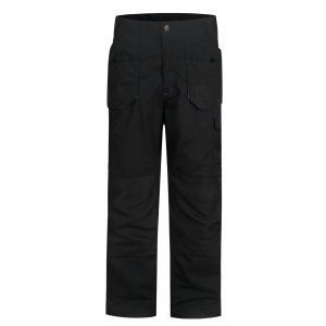 Black work cargo pants with multiple pockets and durable fabric, ideal for industrial and construction uniforms from China manufacturer Sha. Perfect for customizing workwear needs.