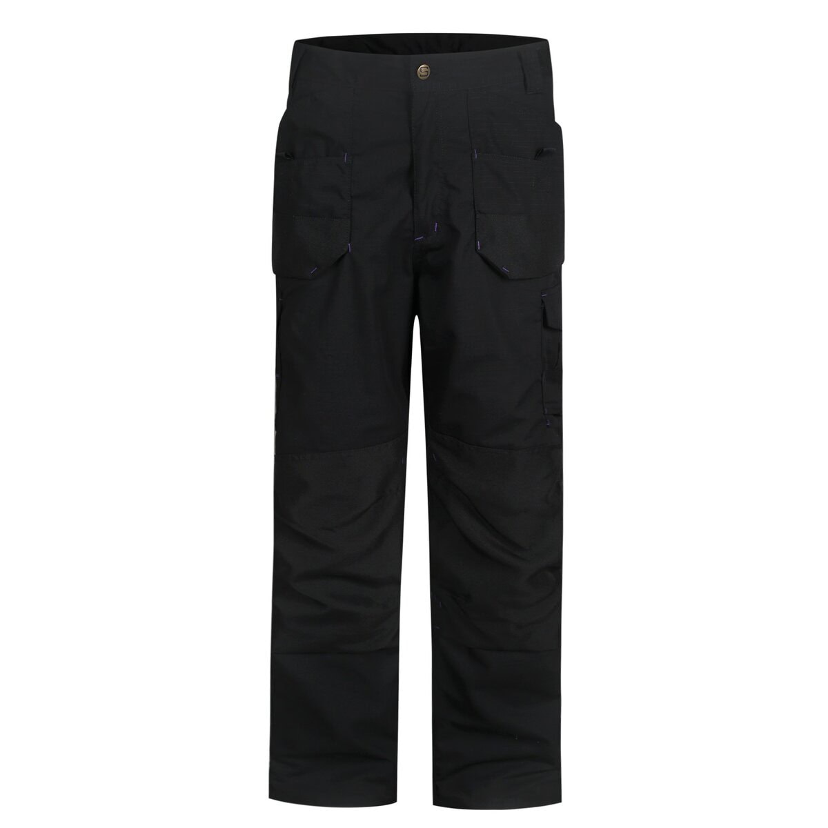 Black work cargo pants with multiple pockets and durable fabric, ideal for industrial and construction uniforms from China manufacturer Sha. Perfect for customizing workwear needs.