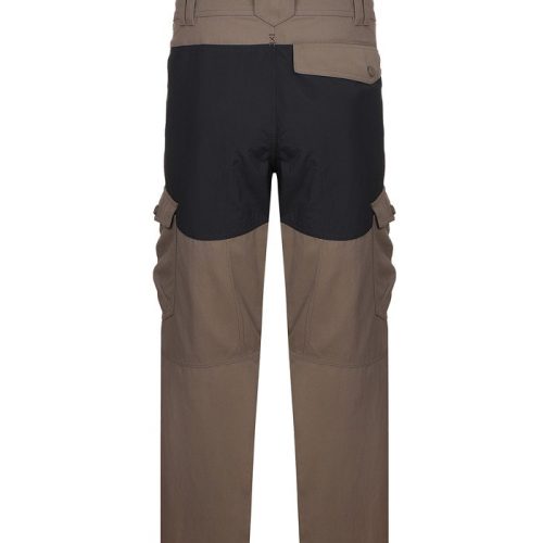 Workwear cargo pants with adjustable belt and multiple pockets for durability and functionality.