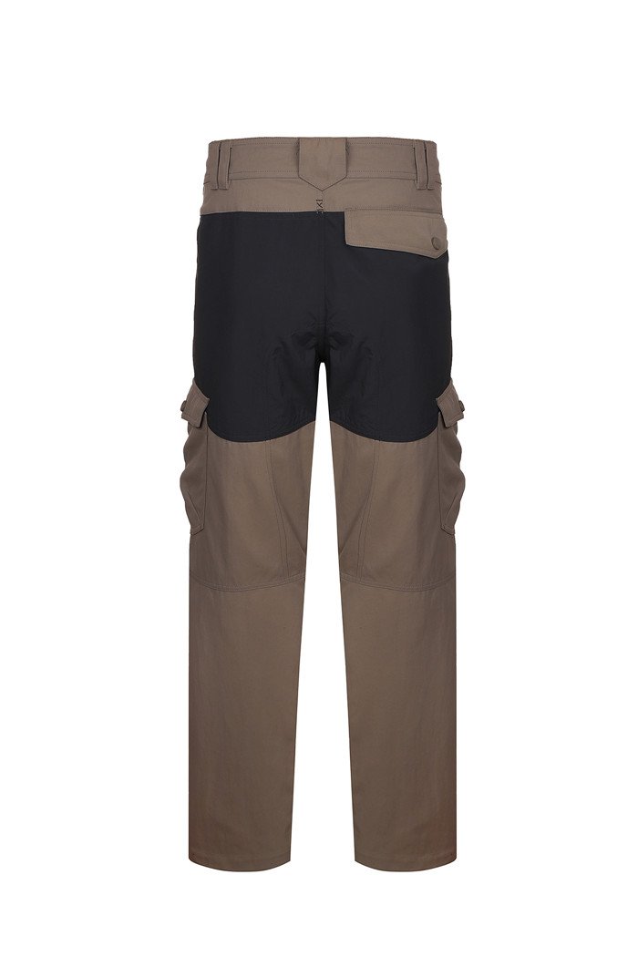 Workwear cargo pants with adjustable belt and multiple pockets for durability and functionality.