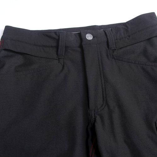 Comfortable black work pants with multiple pockets and red stitching, ideal for industrial or construction jobs, showcasing quality manufacturing from China.