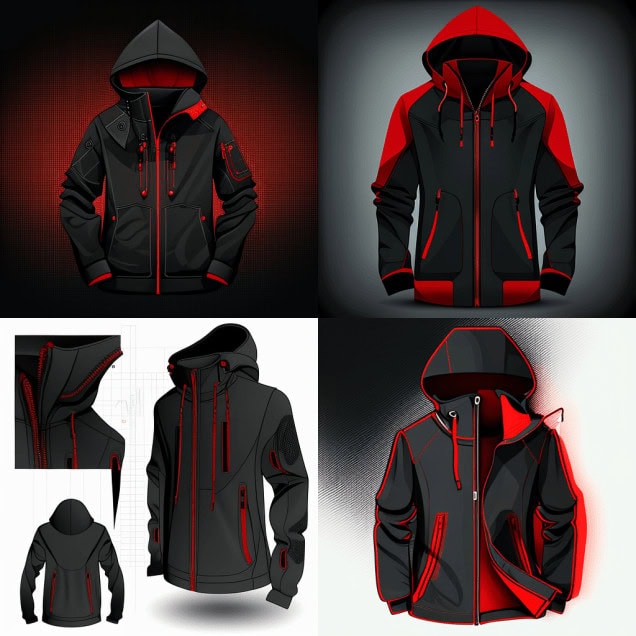 Black and red custom hoodie with sleek design, adjustable drawstrings, and durable fabric, perfect for workwear or casual wear.