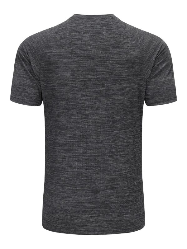 Soft dark gray athletic T-shirt made from moisture-wicking fabric, ideal for sports, workwear, or casual wear, perfect for customization and bulk ordering from China manufacturer.