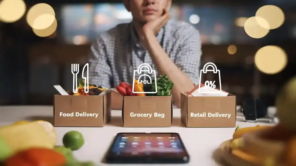 Custom workwear uniforms for food delivery, grocery stores, and retail businesses, showcasing high-quality apparel manufacturing in China. Perfect for enhancing brand image and employee safety.