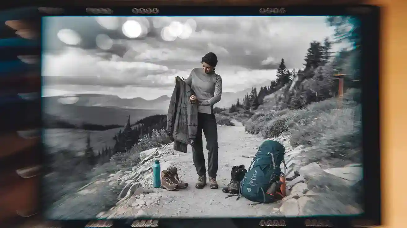 Functional outdoor hiking apparel for men and women, perfect for mountain trekking and camping adventures in rugged terrains.