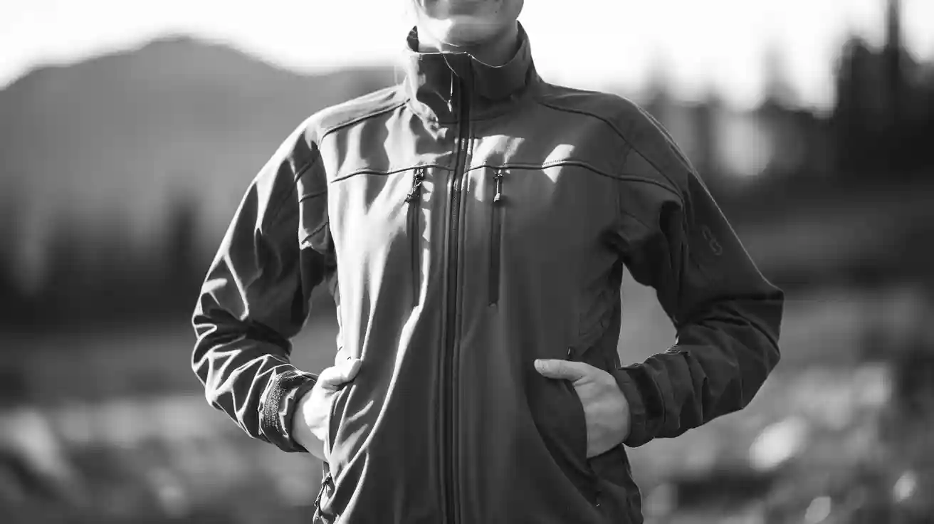 Lightweight black outdoor jacket with multiple zippered pockets, designed for durability and comfort, ideal for workwear and industrial uniforms.