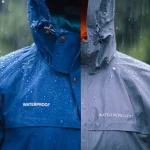 Waterproof and water-repellent jackets designed for outdoor conditions, featuring durable, rain-resistant fabric, perfect for protection against rain and wet weather.