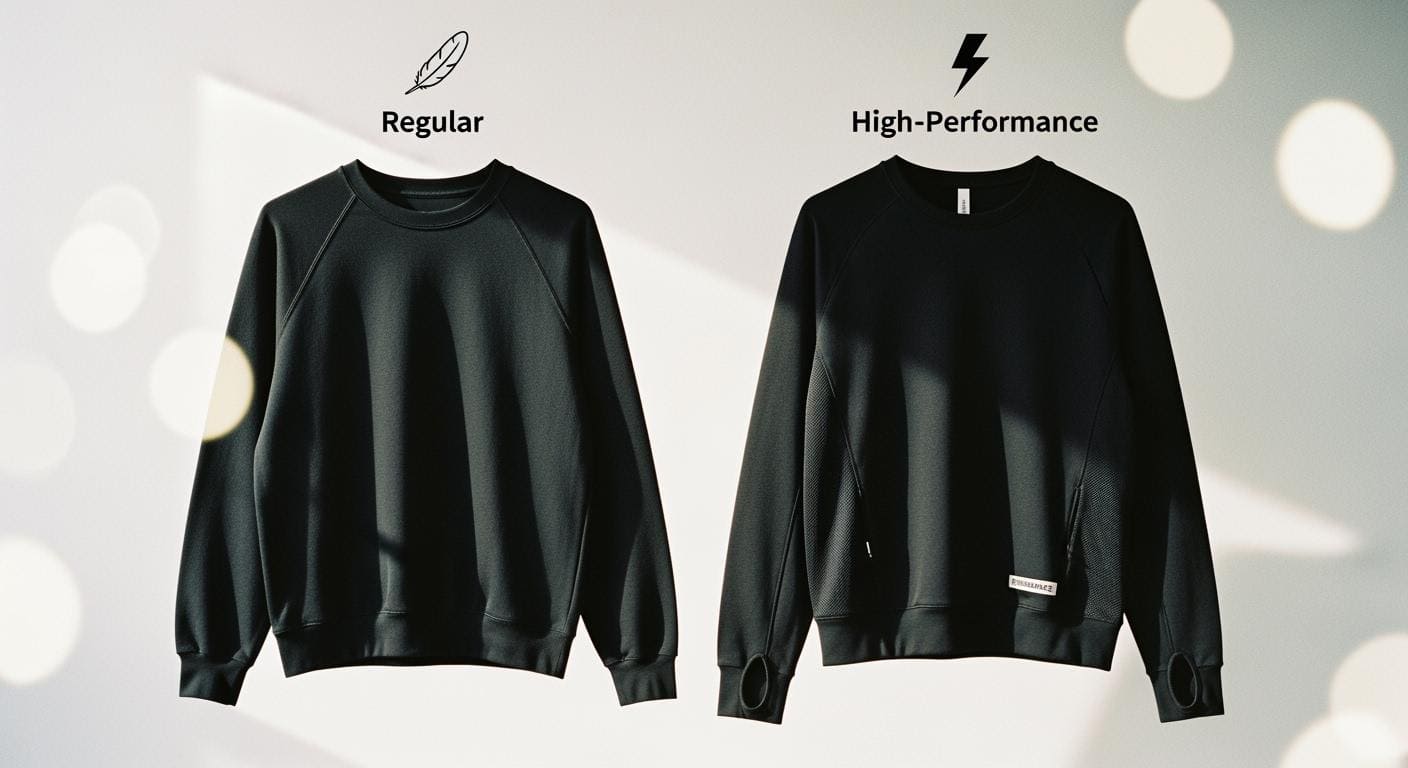 What Is the Difference Between Regular and High-Performance Black Sweatshirts