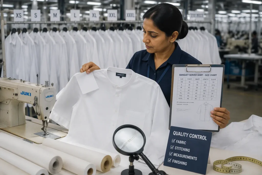 Quality Assurance for Hotel Banquet Workwear OEM