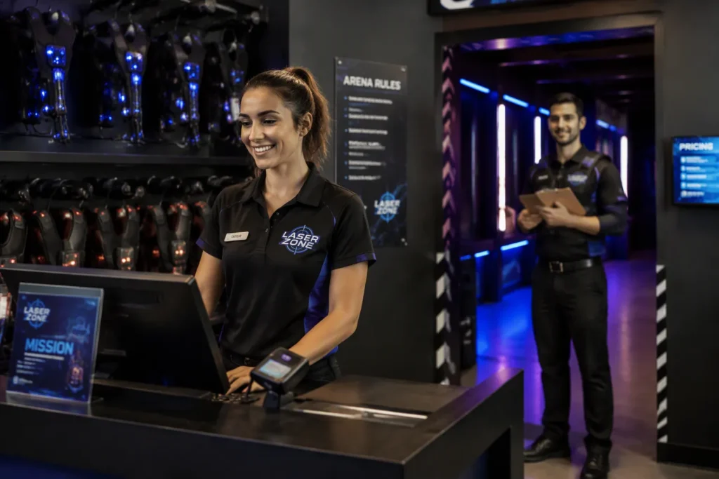 Laser Tag Staff Uniform OEM China | Arena Crew and Front Desk Workwear