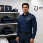 Adult security guard patrol and desk staff in branded site-security uniforms OEM China