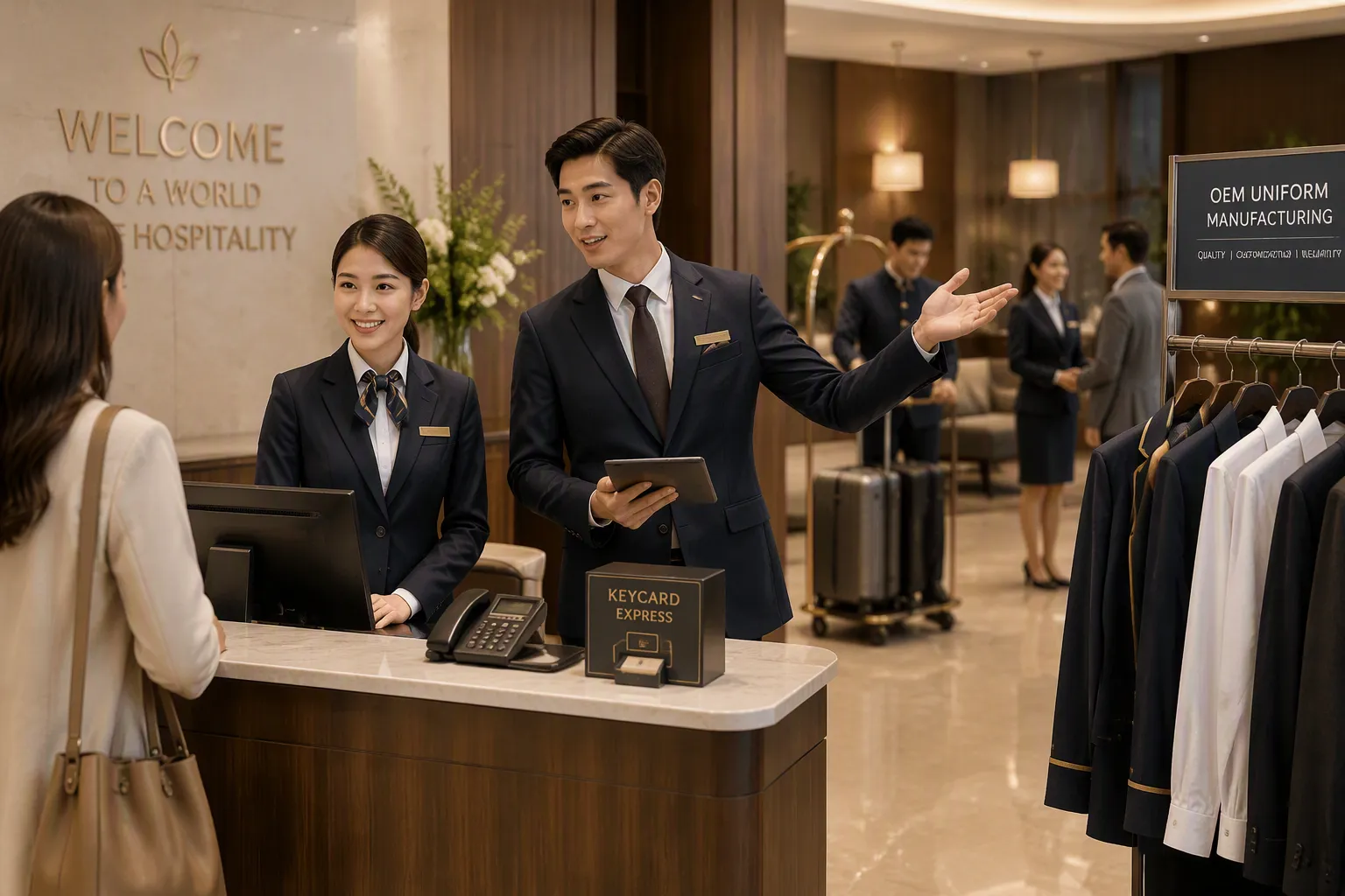 Hotel Hospitality Uniform OEM China | Staff & Front Desk Apparel