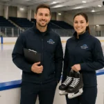 Adult ice rink skate-hire and arena staff in branded warm workwear uniforms OEM China