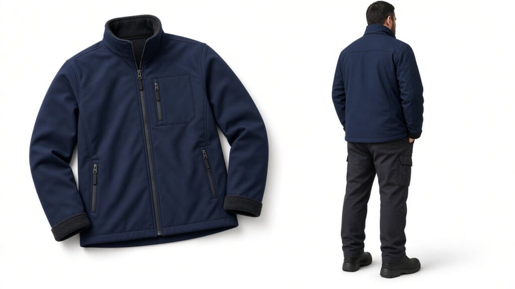 Custom softshell jacket OEM workwear for corporate fleets