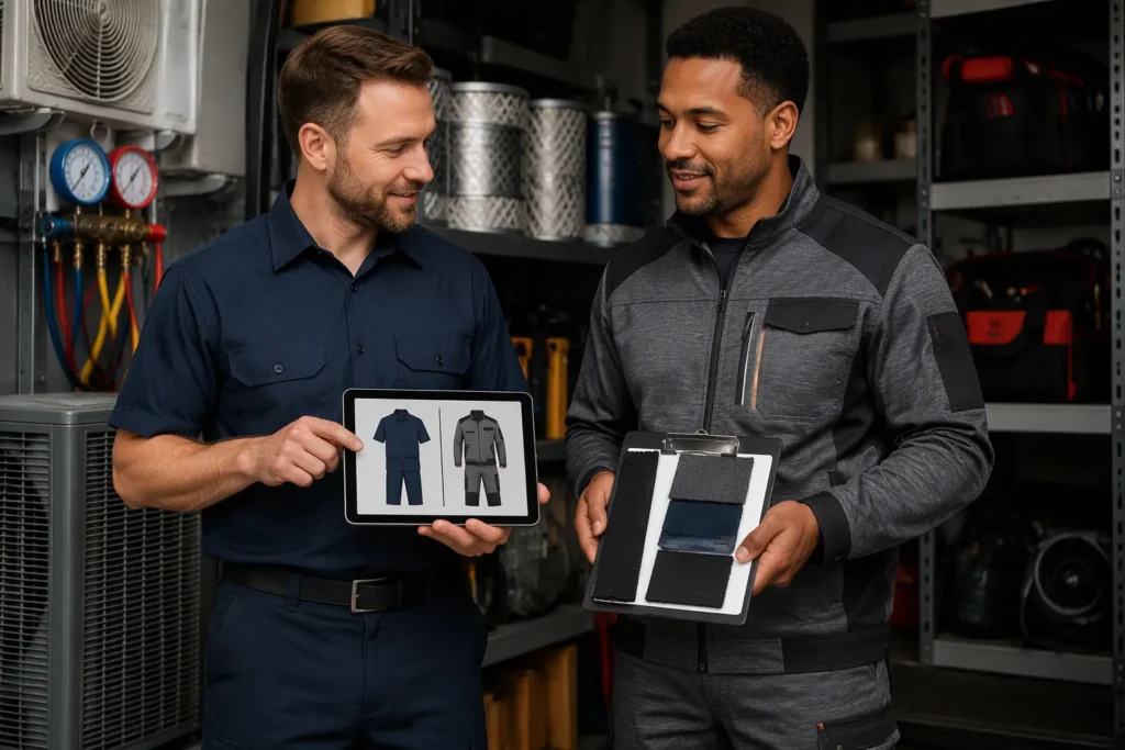 Catalog vs private-label HVAC crew uniform programs