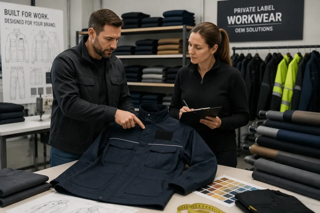 What building trades private label workwear OEM means for contractor brands